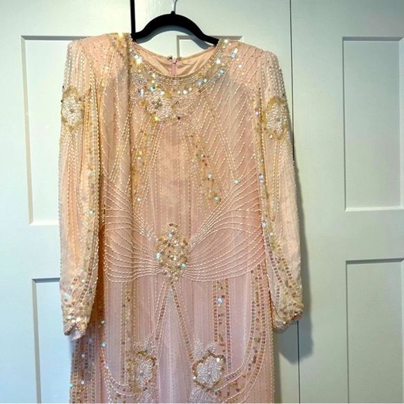 • VINTAGE 80s Gorgeous sparkly pink evening Gown • - Picture 16 of 16